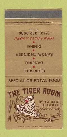 Matchbook Cover - Tiger Room Los Angeles CA WEAR 30 Strike