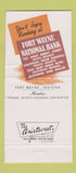 Matchbook Cover - Fort Wayne National Bank IN 30 Strike