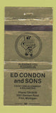 Matchbook Cover - Ed Condos and Sons Alignment Flint MI WORN 30 Strike