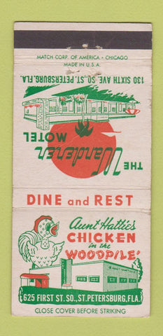 Matchbook Cover - Aunt Hattie's Chicken St Petersburg FL WEAR 30 Strike
