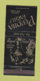 Matchbook Cover - Perona Farms Andover NJ Rooster 30 Strike