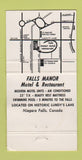 Matchbook Cover - Falls Manor Restaurnt Motel Niagara Falls NY WEAR 30 Strike