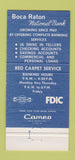 Matchbook Cover - Boca Raton National Bank FL owl 30 Strike