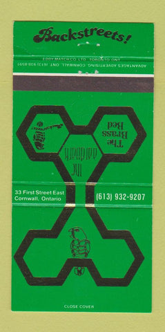 Matchbook Cover - The Brass Bed Cornwall ON Backstreets 30 Strike