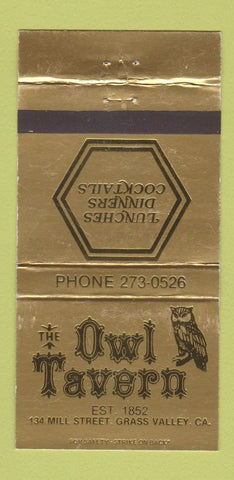 Matchbook Cover - Owl Tavern Grass Valley CA 30 Strike
