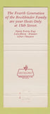 Matchbook Cover - Bookbinders Restaurant Philadelphia PA 30 Strike