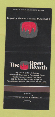 Matchbook Cover - Open Hearth Restaurant Valley Forge PA 30 Strike