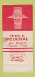 Matchbook Cover - Stamford Federal Savings Stamford CT 30 Strike