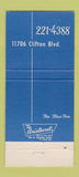 Matchbook Cover - Blue Fox Lakewood OH 30 Strike