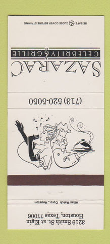 Matchbook Cover - Sazarac Celebrity Grille Houston TX 30 Strike
