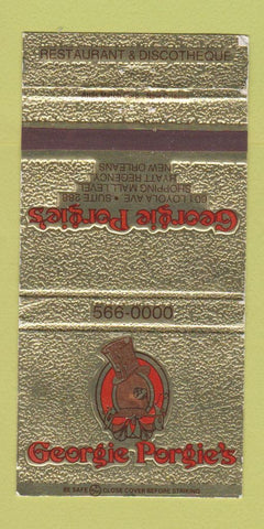 Matchbook Cover - Georgie Porgie's New Orleans LY Hyatt Regency 30 Strike