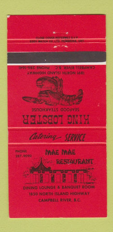 Matchbook Cover - Mae Mae Restaurant Campbell River BC 30 Strike