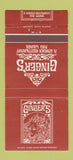 Matchbook Cover - Ginger's Restaurant Hilton Hotel Houston TX 30 Strike