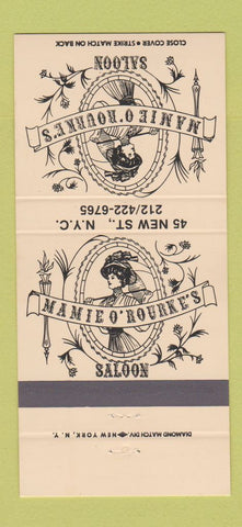 Matchbook Cover - Mamie O'Rourke's Saloon New York City 30 Strike