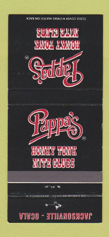 Matchbook Cover - Pappa's Honky Tonk Jacksonville Ocala FL 30 Strike