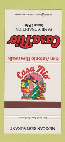 Matchbook Cover - Casa Rio Mexican Restaurant San Antonio TX 30 Strike