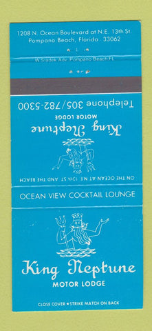 Matchbook Cover - King Neptune Motor Lodge Pompano Beach FL 30 Strike