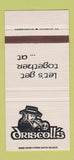 Matchbook Cover - Driscoll's 30 Strike
