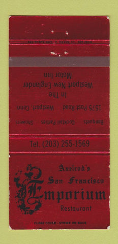 Matchbook Cover - Axelrod's San Francisco Emporium Westport CT WEAR 30 Strike