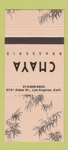 Matchbook Cover - Chaya Brasserie Los Angeles CA 30 Strike
