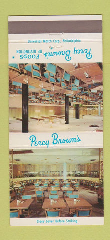 Matchbook Cover - Percy Brown's Restaurant Wilkes Barre PA 30 Strike