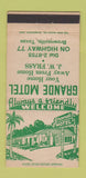 Matchbook Cover - Grande Motel Brownsville TX 30 Strike