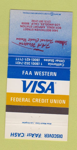 Matchbook Cover - FAA Western Credit Union Los Angeles CA 30 Strike