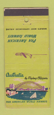 Matchbook Cover - Pan Am Airlines Australia DISPLAY WEAR 30 Stick