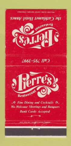 Matchbook Cover - Pierre's Restaurant Cathlamet Hotel WA WEAR 30 Strike