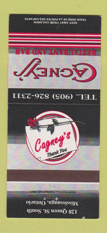 Matchbook Cover - Cagney's Restaurant and Bar Mississauga ON 30 Strike