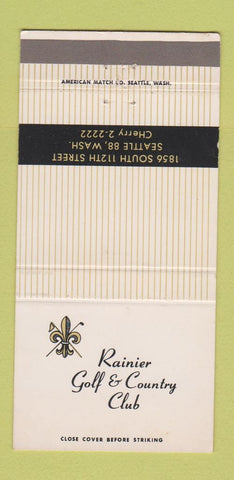 Matchbook Cover - Rainier Golf and Country Club Seattle WA WEAR 30 Strike