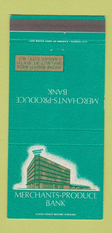 Matchbook Cover - Merchants Produce Bank Kansas City MO 30 Strike