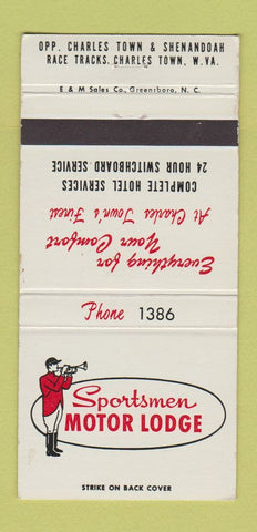 Matchbook Cover - Sportsmen Motor Lodge Charles Town WV WEAR 30 Strike