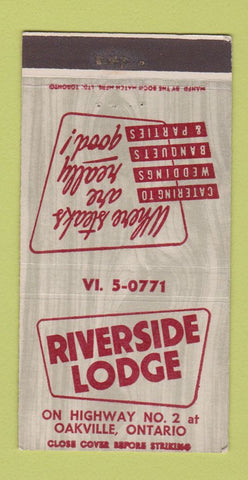 Matchbook Cover - Riverside Lodge Oakville ON 30 Strike