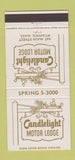 Matchbook Cover - Candlelight Motor Lodge Hyannis MA 30 Strike