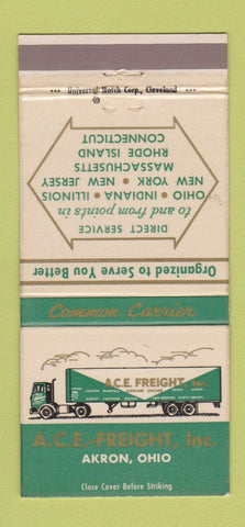 Matchbook Cover - ACE Freight Trucking Akron OH 30 Strike