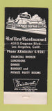 Matchbook Cover - The Raffles Restaurant Los Angeles CA WEAR 30 Strike
