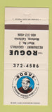 Matchbook Cover - Rogue Restaurant Monterey CA 30 Strike