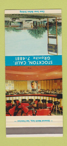 Matchbook Cover - Manor House Stockton CA SAMPLE 30 Strike