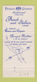 Matchbook Cover - Prince Grotto Restaurant Lowell MA 30 Strike