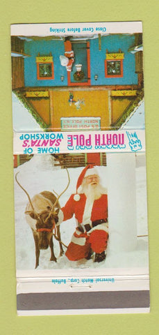 Matchbook Cover - North Pole Santa's Workshop NY 30 Strike