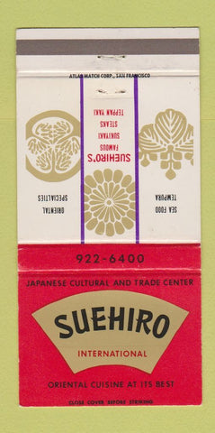Matchbook Cover - Suehiro Restaurant Japanese San Francisco? CA 30 Strike