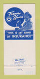 Matchbook Cover Farmers Union Insurance Denver Colorado Robert Patton 30 Strike