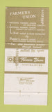 Matchbook Cover - Farmers Union Insurance Gustafson Montrose Colorado 30 Strike