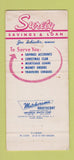 Matchbook Cover - Surety Savings and Loan Milwaukee WI 30 Strike