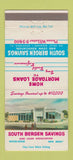 Matchbook Cover - South Bergen Savings Wood Ridge NJ 30 Strike