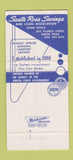 Matchbook Cover - Santa Rosa Savings CA 30 Strike