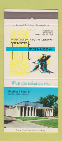 Matchbook Cover - Moorhead Federal Savings Moorhead MN 30 Strike