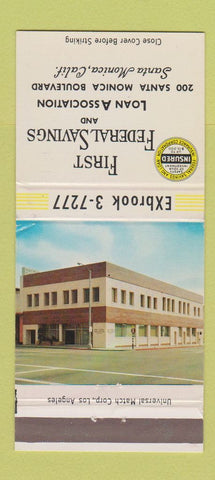 Matchbook Cover - First Federal Savings and Loan Santa Monica CA 30 Strike