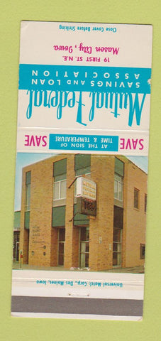Matchbook Cover - Mutual Federal Savings Mason City IA 30 Strike